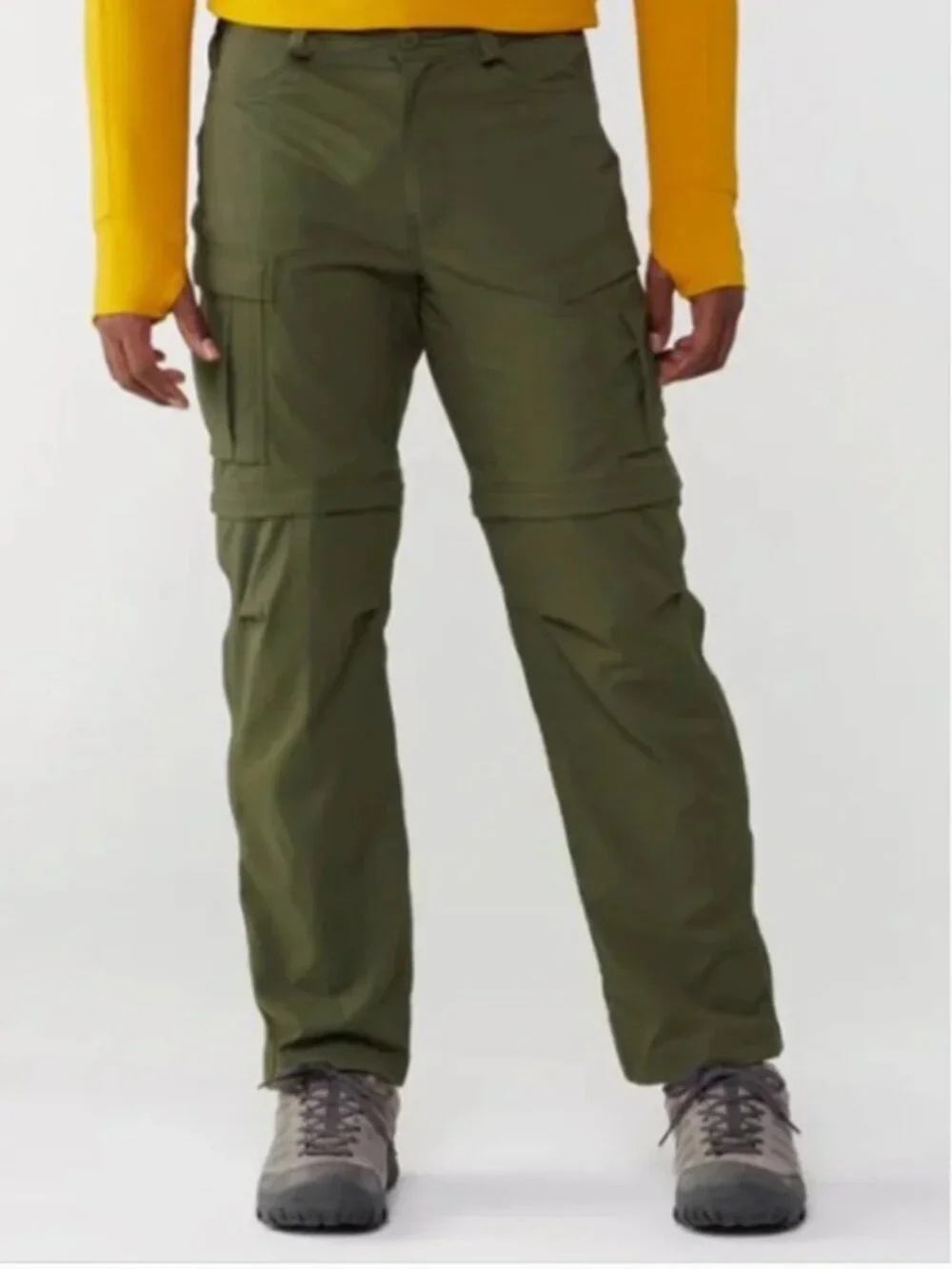 REI Co-Op Zip-Off Hiking Pants Convertible Cargo Utility Mens Green 42W x 30L